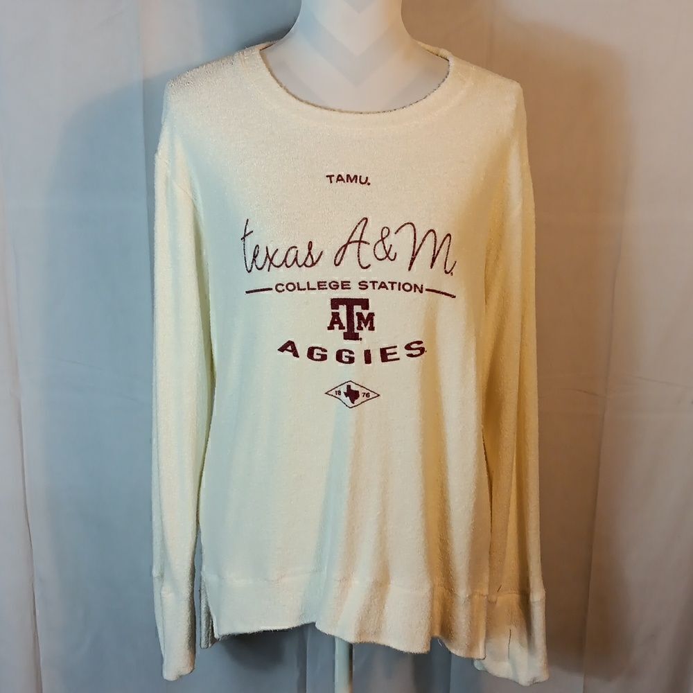 Texas A&M Women's Terrycloth Oversized Sweatshirt w/ Thumb Holes
